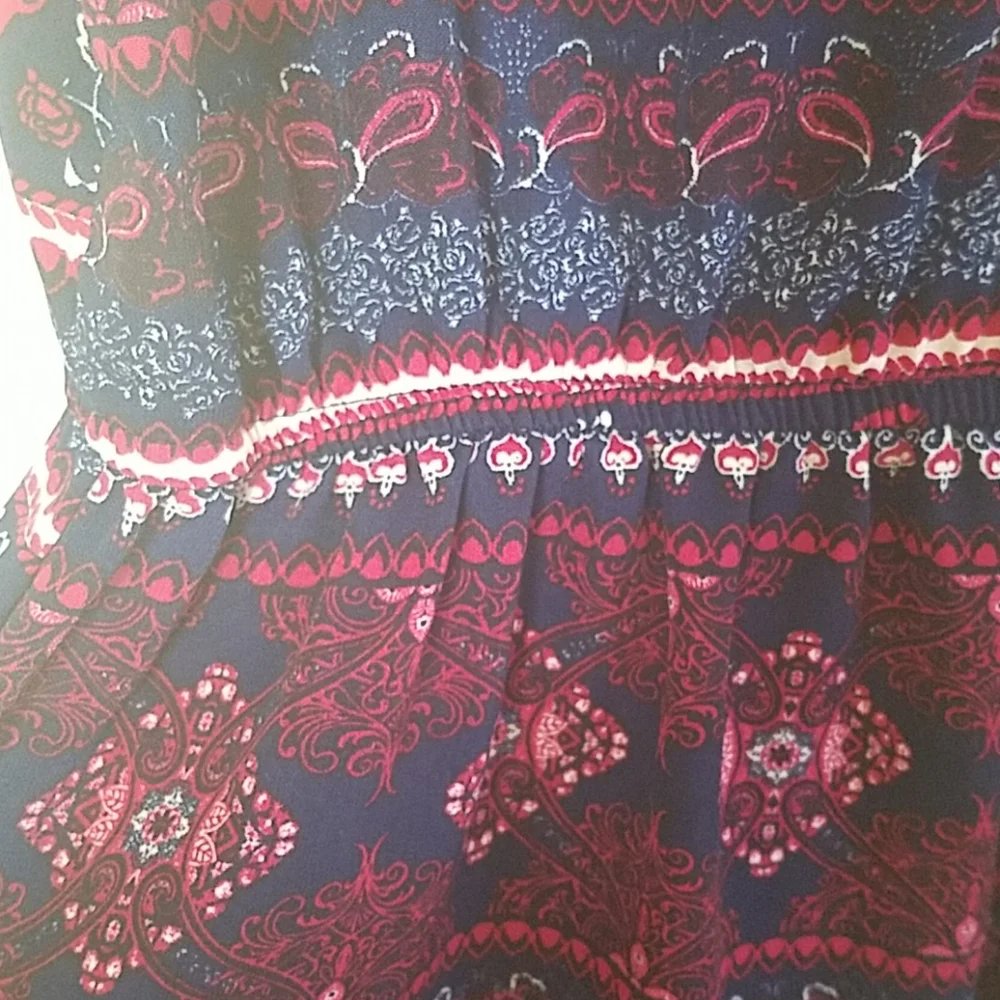 Wishful Park Sleeveless Dress with Elephant and Deco Print Size M
